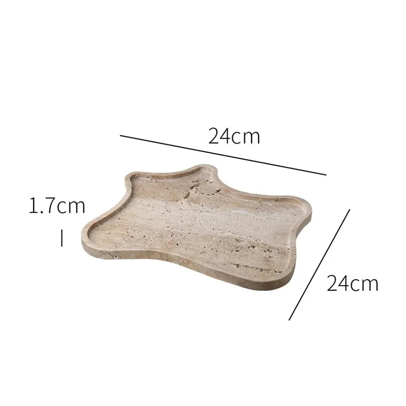 Travessa - Elegantes Tablett aus Travertinstein