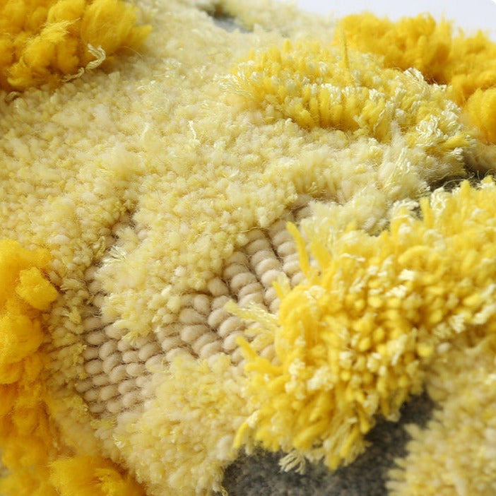 Yellow Moss Wool 3D Area Rug