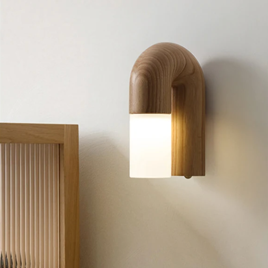 Vintage Ash Wood Wall Lamp