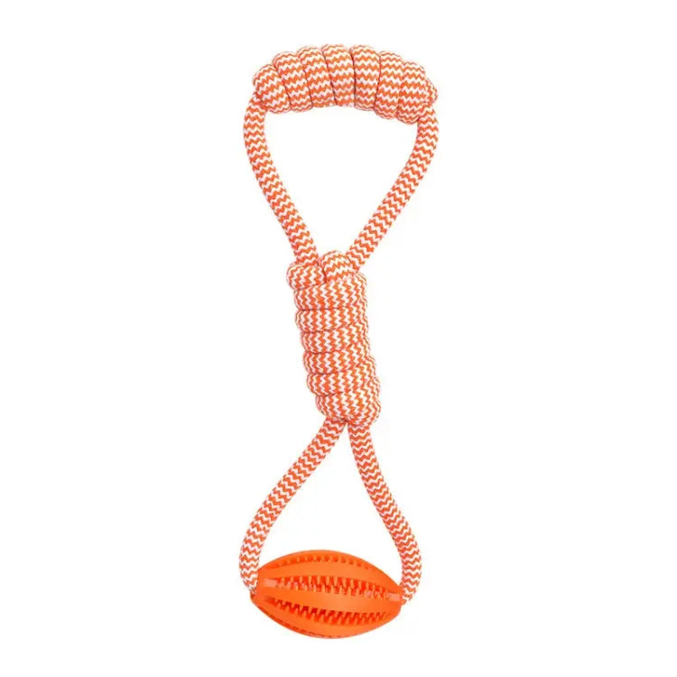 Pet Dog Toys Cotton Rope Hand Pull Leakage Food Ball Teeth Cleaning Toys(Orange Red) Try Unyque