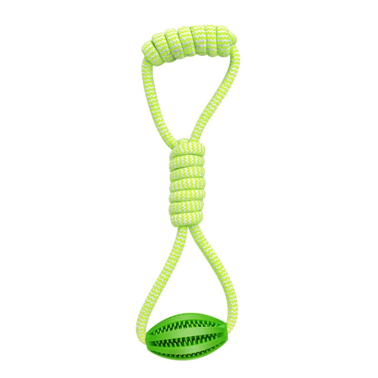 Pet Dog Toys Cotton Rope Hand Pull Leakage Food Ball Teeth Cleaning Toys(Grass Green) Try Unyque