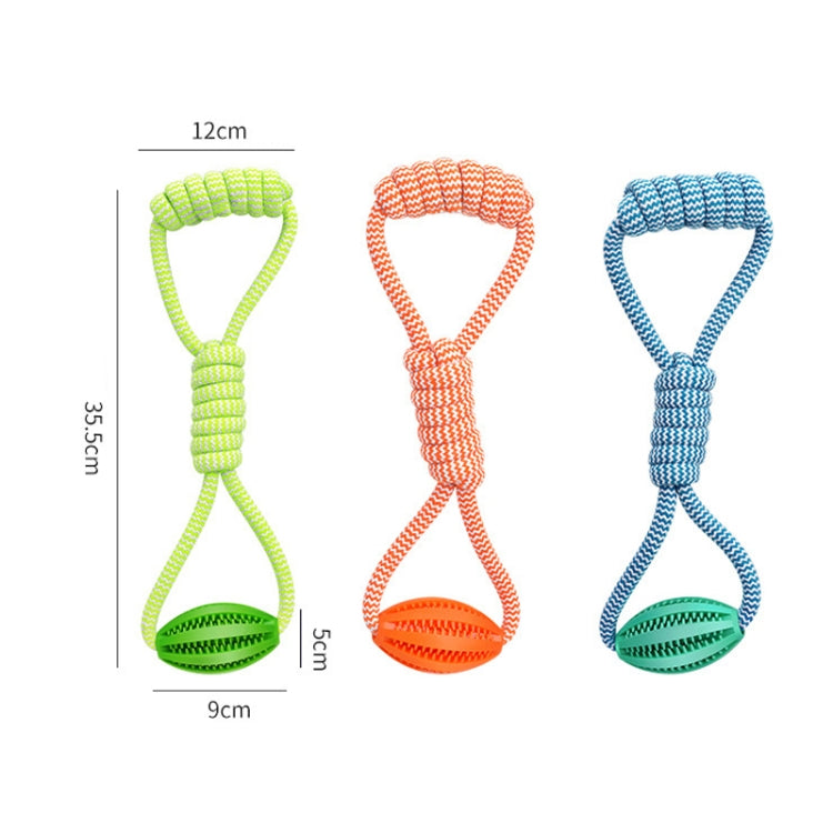 Pet Dog Toys Cotton Rope Hand Pull Leakage Food Ball Teeth Cleaning Toys(Grass Green) Try Unyque