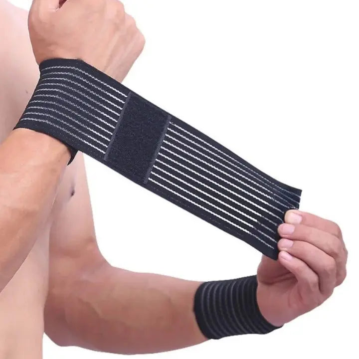 WristFlex Schwarz - Elastische Handgelenkbandagen für Krafttraining Try Unyque