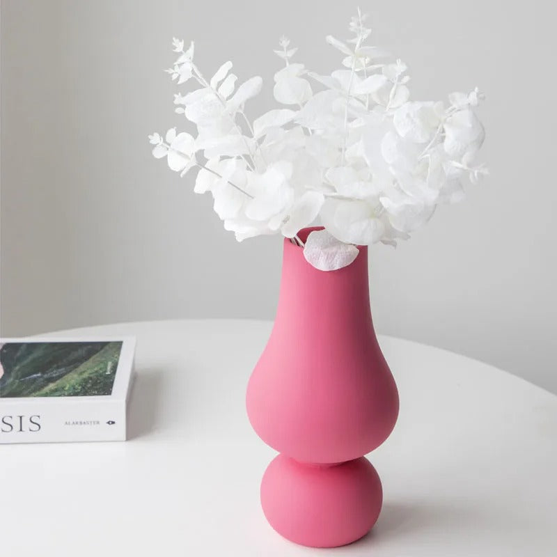 RoséCurve – Abstrakte Keramikvase in Fuchsia TryUnyque