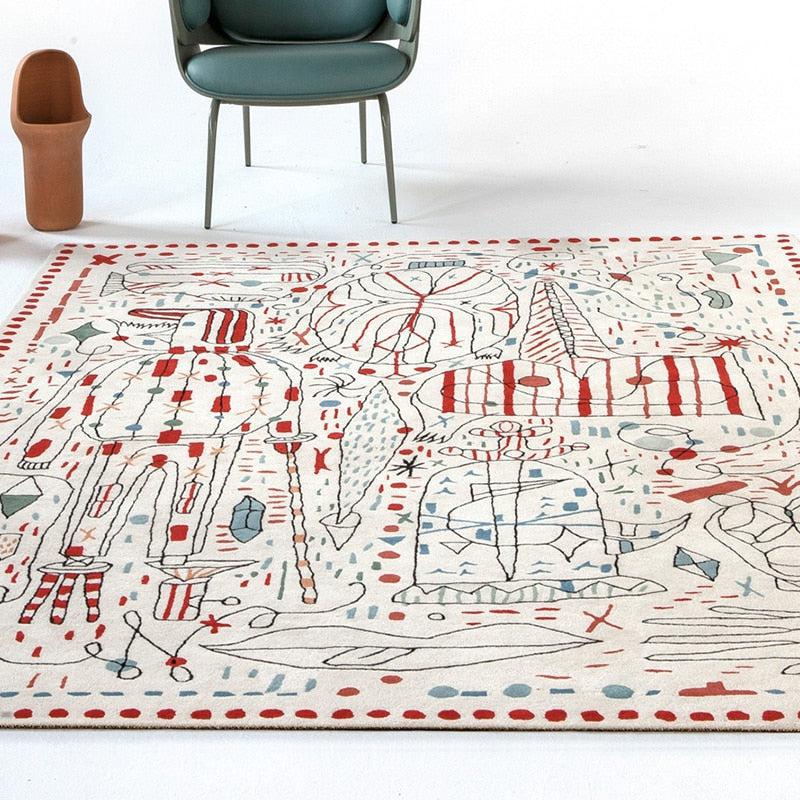 Modern Sketch Abstract Area Rug & Tapestry