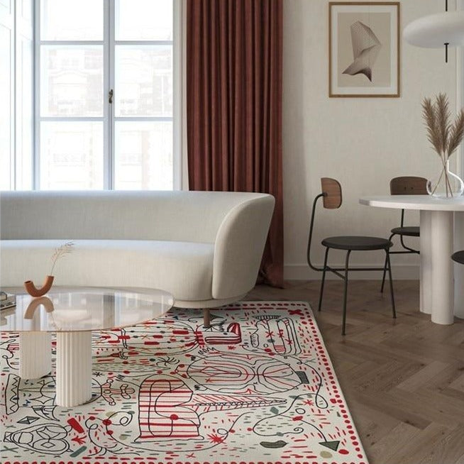 Modern Sketch Abstract Area Rug & Tapestry